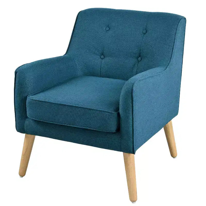 Fauteuil d'appoint capitonné en tissu, style Mid-Century Modern