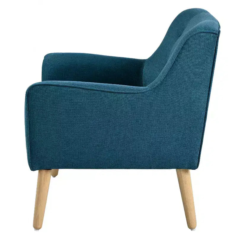 Fauteuil d'appoint capitonné en tissu, style Mid-Century Modern