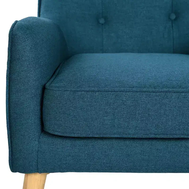 Fauteuil d'appoint capitonné en tissu, style Mid-Century Modern