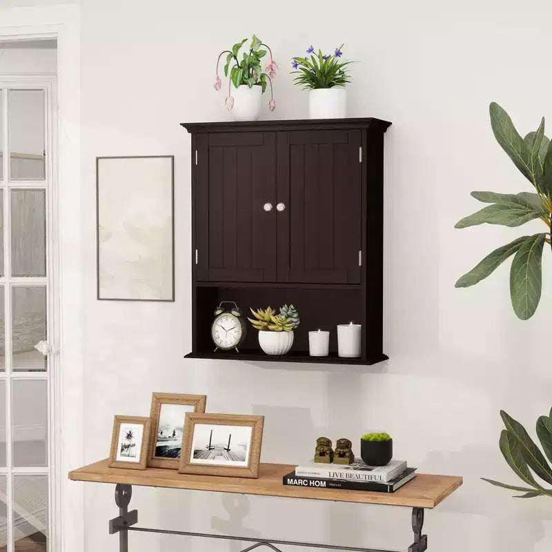 Armoire de rangement murale pour salle de bain Armoire à pharmacie Noir/Marron/Gris/Blanc