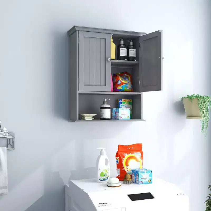 Armoire de rangement murale pour salle de bain Armoire à pharmacie Noir/Marron/Gris/Blanc