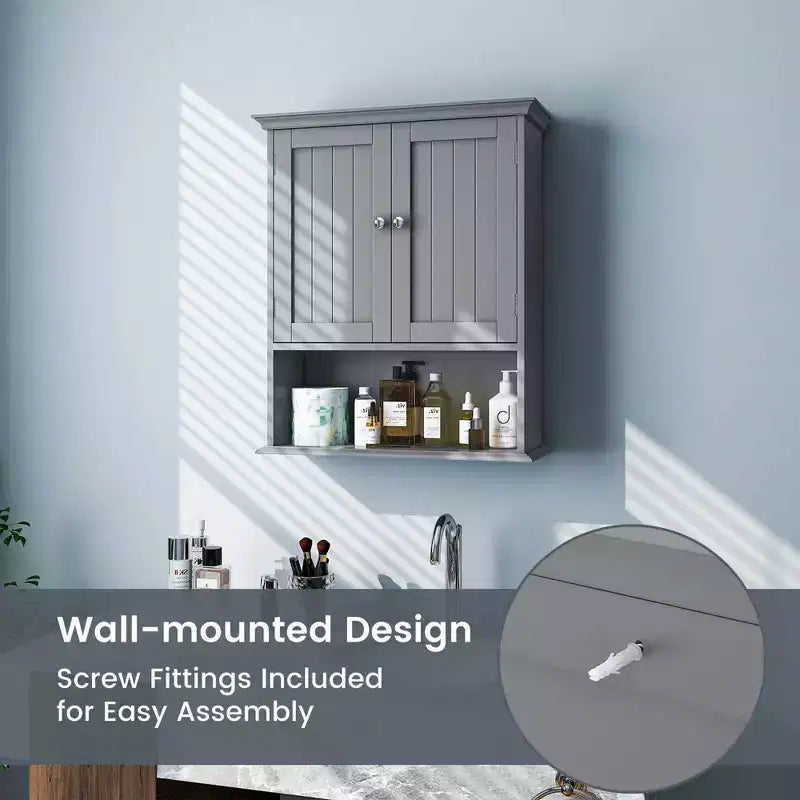 Armoire de rangement murale pour salle de bain Armoire à pharmacie Noir/Marron/Gris/Blanc