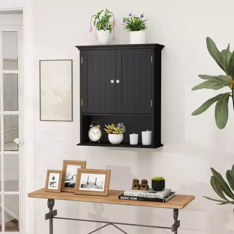 Armoire de rangement murale pour salle de bain Armoire à pharmacie Noir/Marron/Gris/Blanc