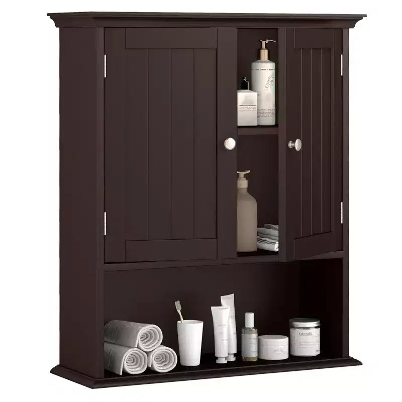 Armoire de rangement murale pour salle de bain Armoire à pharmacie Noir/Marron/Gris/Blanc