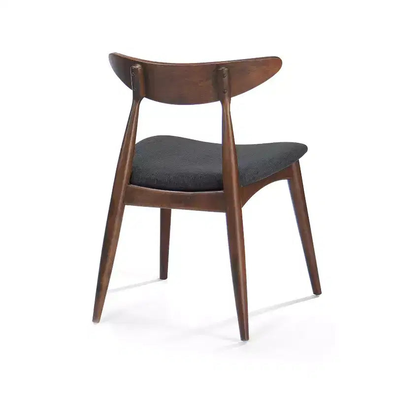 Chaises de salle à manger Barron Mid Century Modern en hévéa et tissu (lot de 2)