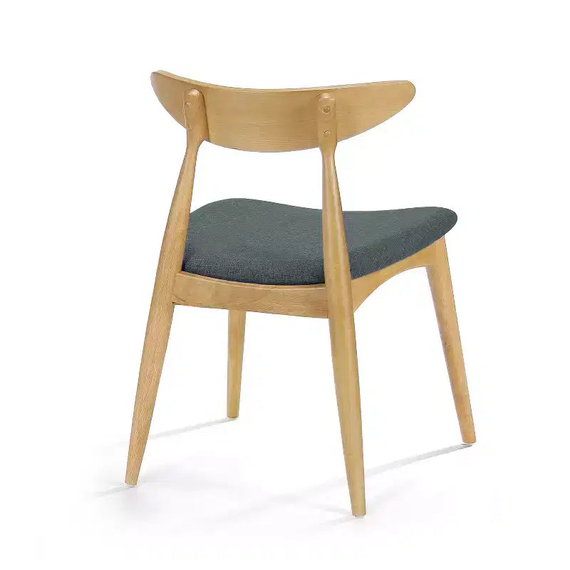 Chaises de salle à manger Barron Mid Century Modern en hévéa et tissu (lot de 2)