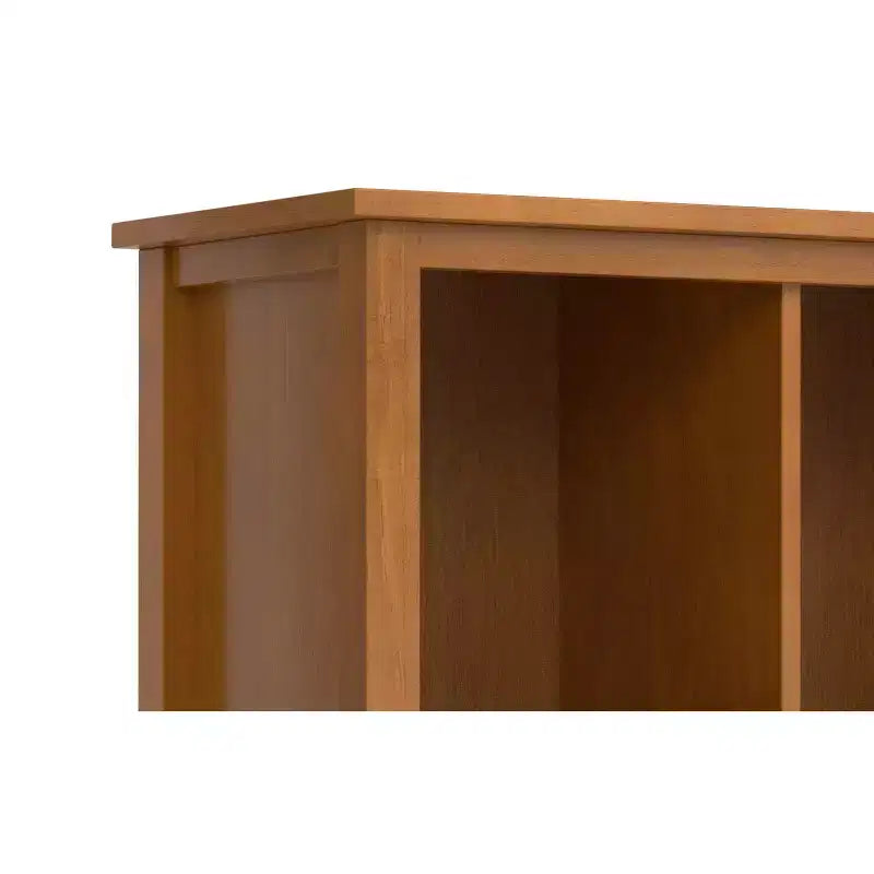 Meuble de rangement 12 cubes, bois massif, 48 po x 57 po, style transitionnel, brun doré clair