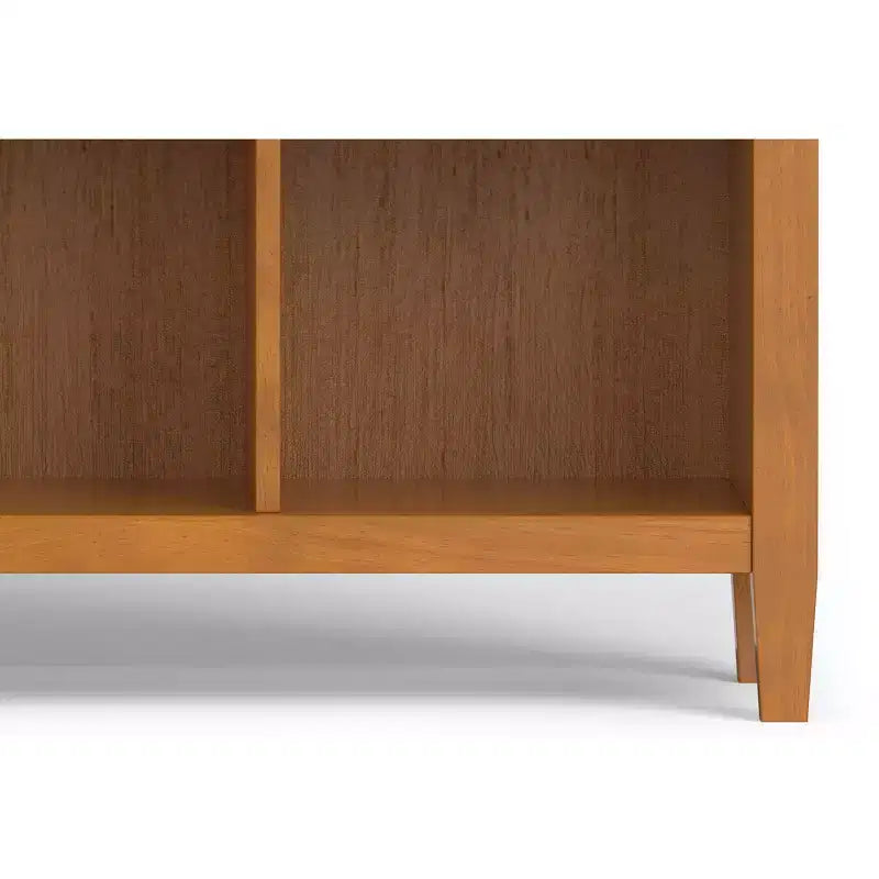Meuble de rangement 12 cubes, bois massif, 48 po x 57 po, style transitionnel, brun doré clair