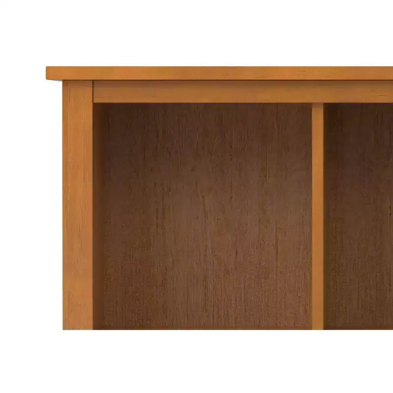 Meuble de rangement 12 cubes, bois massif, 48 po x 57 po, style transitionnel, brun doré clair
