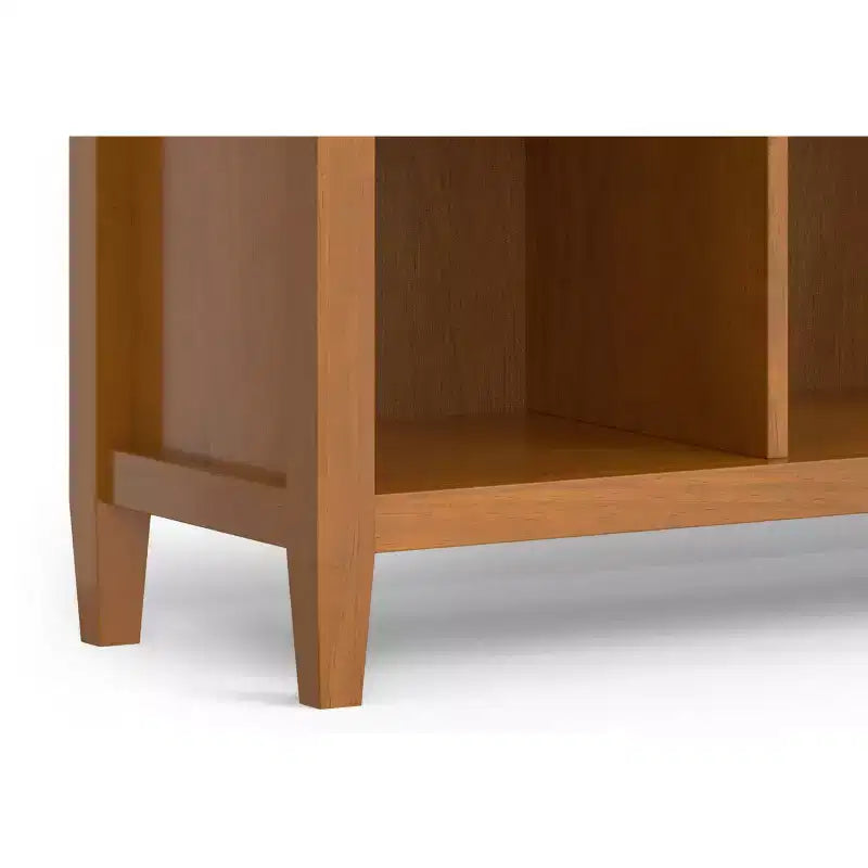 Meuble de rangement 12 cubes, bois massif, 48 po x 57 po, style transitionnel, brun doré clair