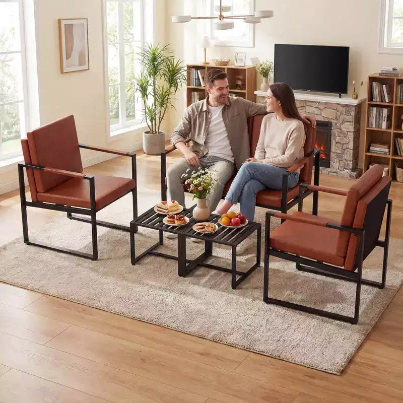 Tables d'appoint carrées d'intérieur, lot de 2 tables d'appoint en métal avec plateau à lattes, noires