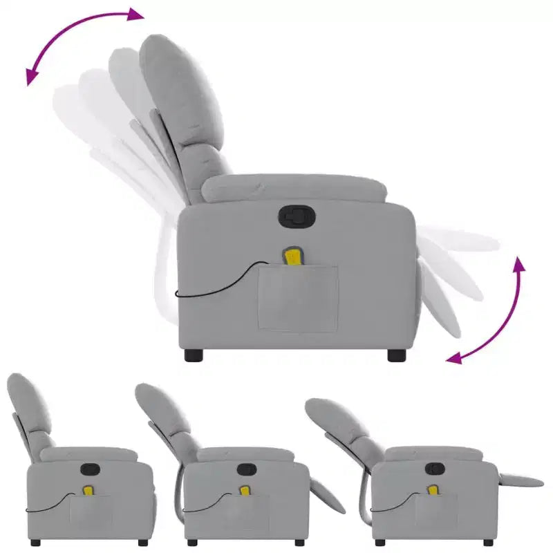 Fauteuil de massage inclinable en polyester, métal, contreplaqué Simple