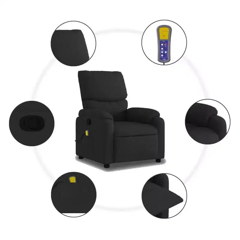 Fauteuil de massage inclinable en polyester, métal, contreplaqué Simple