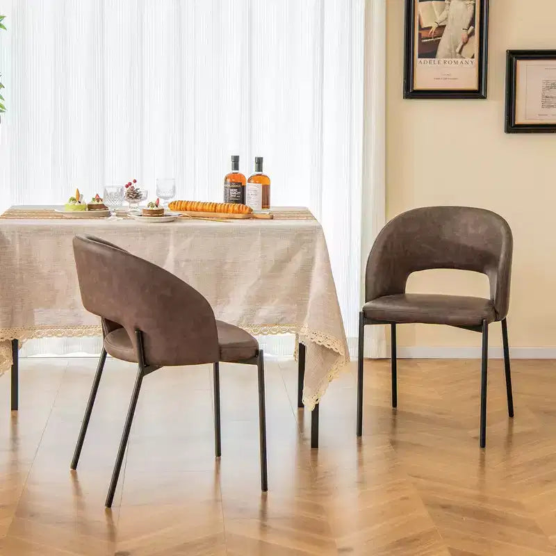 Chaise de salle à manger (lot de 2/4) avec coussin en éponge haute densité et cadre robuste en X