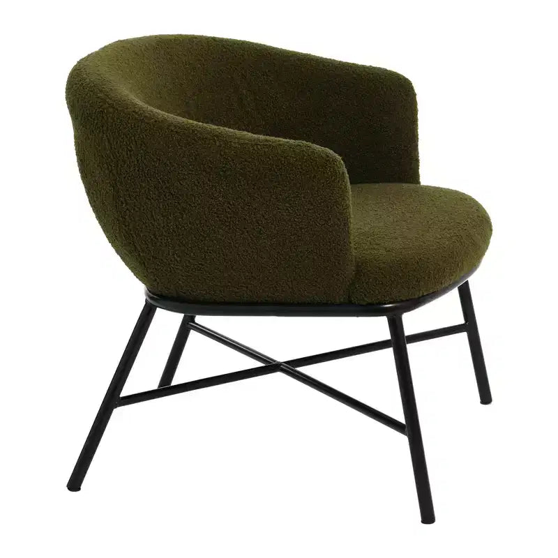 Fauteuil d'appoint rembourré en bouclette Bowery