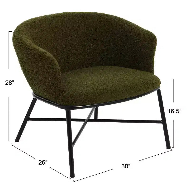 Fauteuil d'appoint rembourré en bouclette Bowery