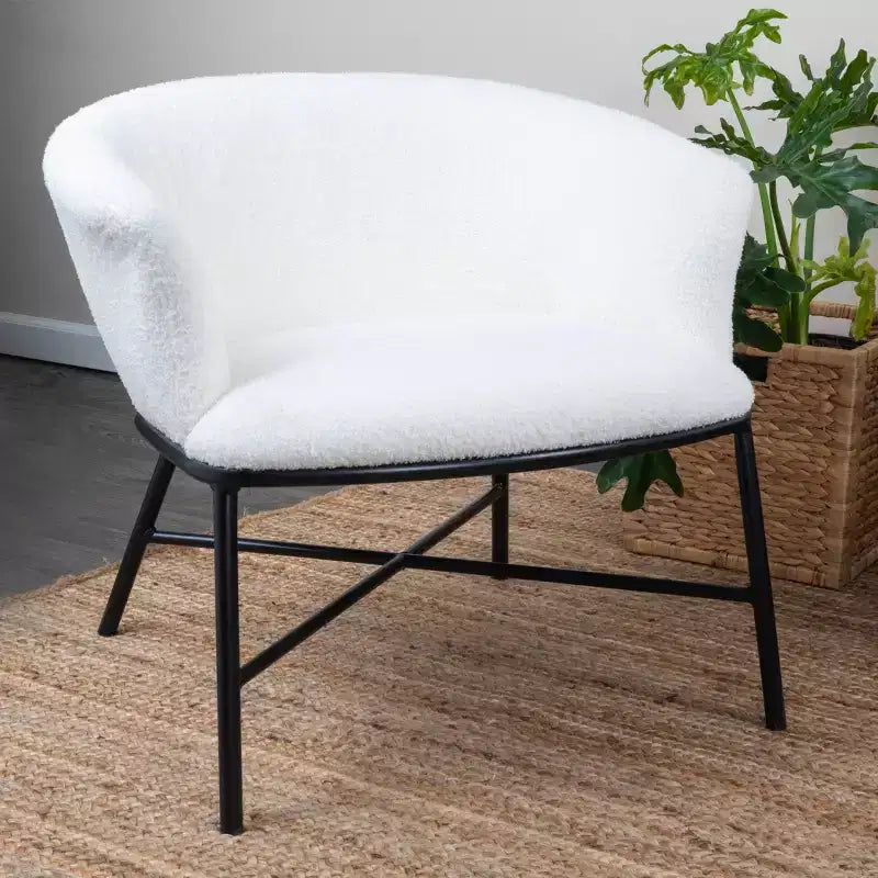Fauteuil d'appoint rembourré en bouclette Bowery