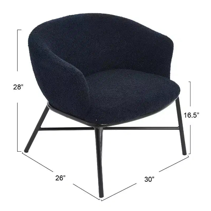 Fauteuil d'appoint rembourré en bouclette Bowery