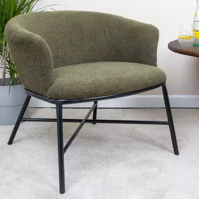 Fauteuil d'appoint rembourré en bouclette Bowery