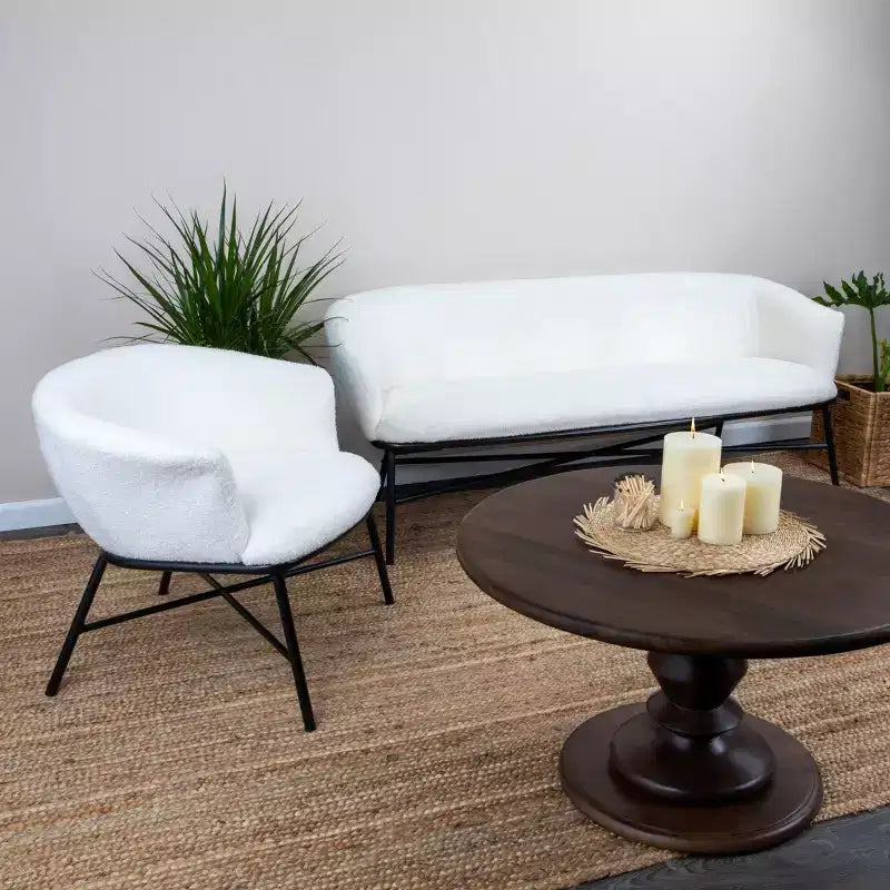 Fauteuil d'appoint rembourré en bouclette Bowery