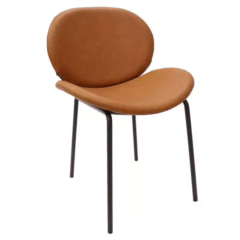 Servos Chaise de salle à manger moderne, lot de 2, assise rembourrée en similicuir PU avec dossier incurvé et pieds en métal, confortable pour cuisine, salle à manger, café