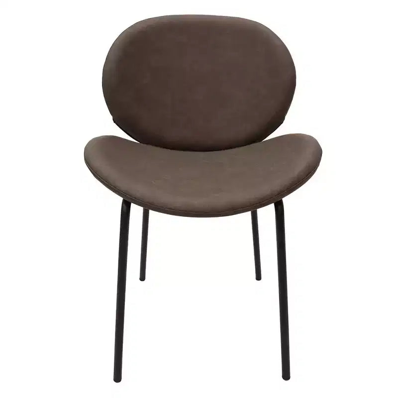 Servos Chaise de salle à manger moderne, lot de 2, assise rembourrée en similicuir PU avec dossier incurvé et pieds en métal, confortable pour cuisine, salle à manger, café