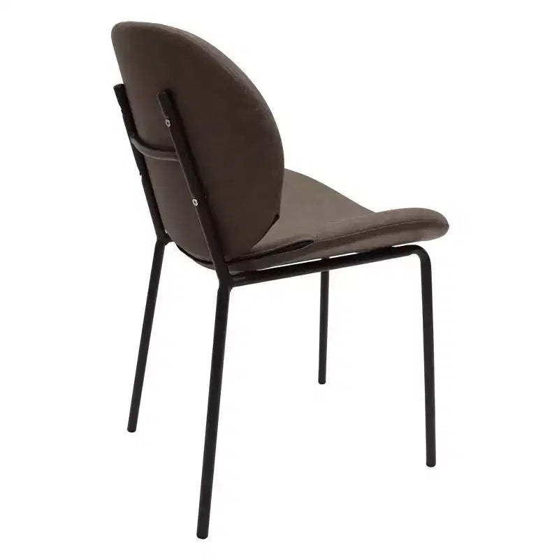 Servos Chaise de salle à manger moderne, lot de 2, assise rembourrée en similicuir PU avec dossier incurvé et pieds en métal, confortable pour cuisine, salle à manger, café