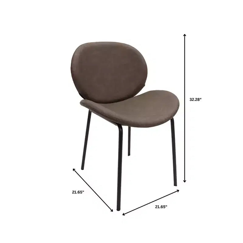 Servos Chaise de salle à manger moderne, lot de 2, assise rembourrée en similicuir PU avec dossier incurvé et pieds en métal, confortable pour cuisine, salle à manger, café