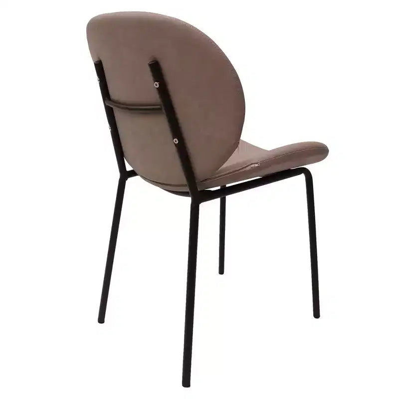 Servos Chaise de salle à manger moderne, lot de 2, assise rembourrée en similicuir PU avec dossier incurvé et pieds en métal, confortable pour cuisine, salle à manger, café