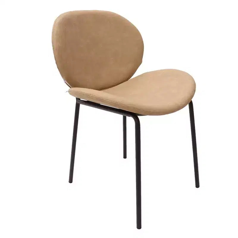 Servos Chaise de salle à manger moderne, lot de 2, assise rembourrée en similicuir PU avec dossier incurvé et pieds en métal, confortable pour cuisine, salle à manger, café
