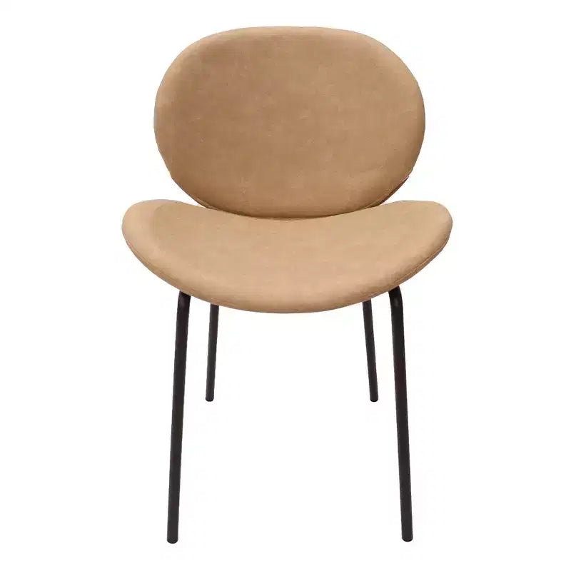Servos Chaise de salle à manger moderne, lot de 2, assise rembourrée en similicuir PU avec dossier incurvé et pieds en métal, confortable pour cuisine, salle à manger, café
