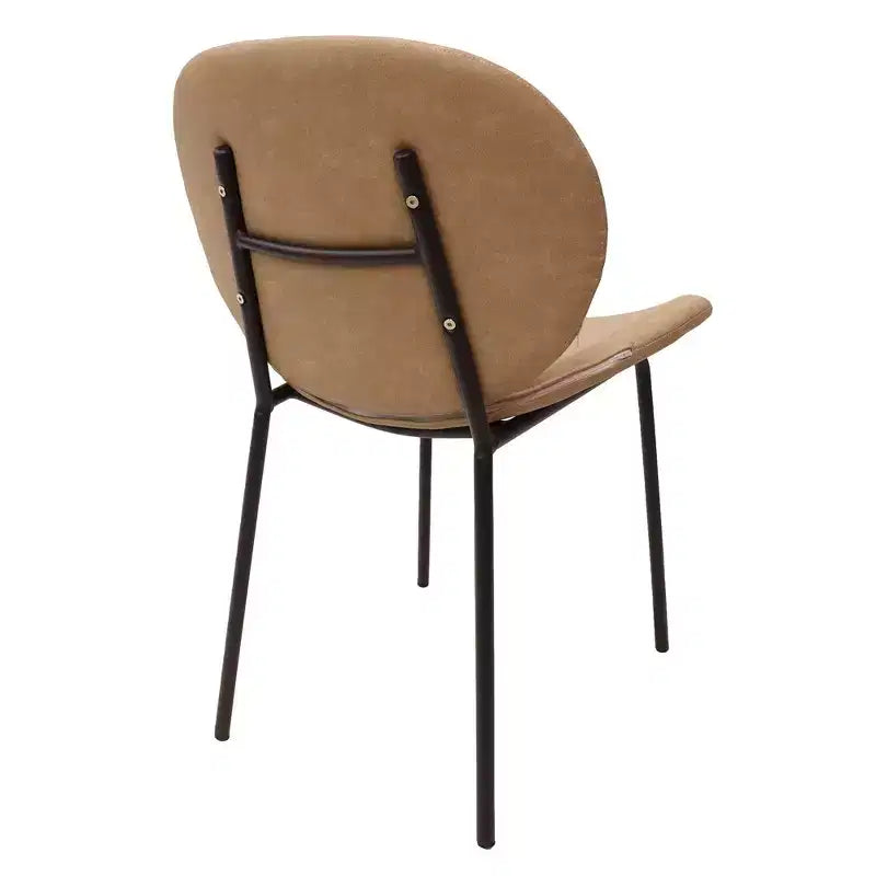 Servos Chaise de salle à manger moderne, lot de 2, assise rembourrée en similicuir PU avec dossier incurvé et pieds en métal, confortable pour cuisine, salle à manger, café