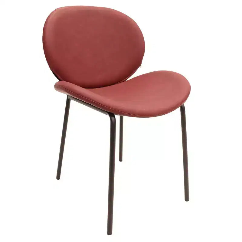 Servos Chaise de salle à manger moderne, lot de 2, assise rembourrée en similicuir PU avec dossier incurvé et pieds en métal, confortable pour cuisine, salle à manger, café