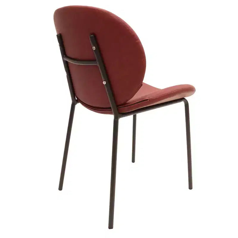Servos Chaise de salle à manger moderne, lot de 2, assise rembourrée en similicuir PU avec dossier incurvé et pieds en métal, confortable pour cuisine, salle à manger, café