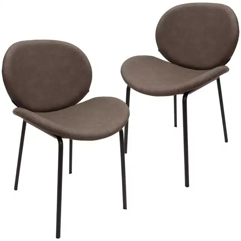 Servos Chaise de salle à manger moderne, lot de 2, assise rembourrée en similicuir PU avec dossier incurvé et pieds en métal, confortable pour cuisine, salle à manger, café