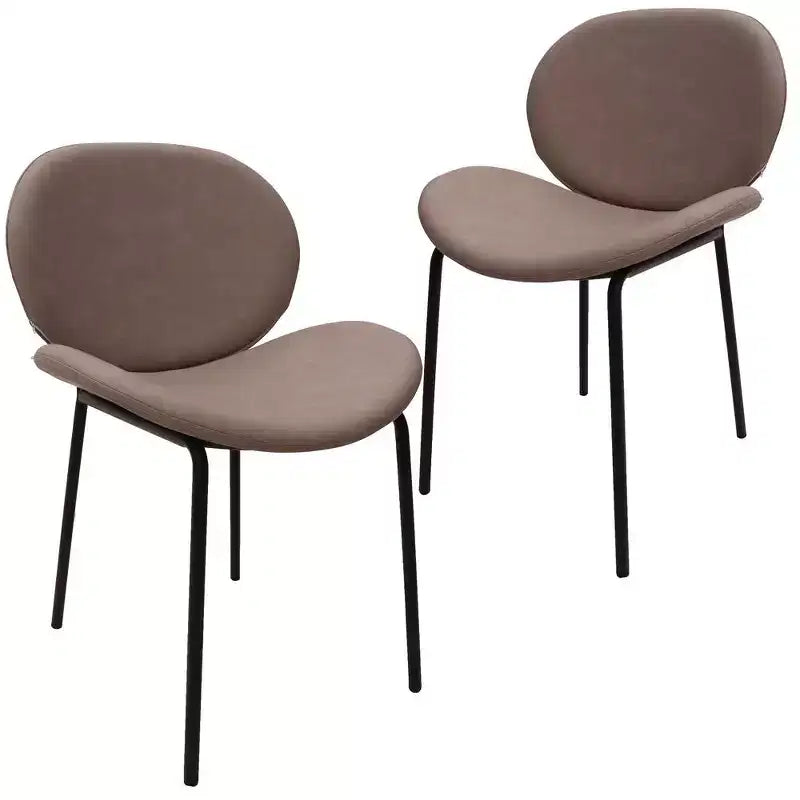 Servos Chaise de salle à manger moderne, lot de 2, assise rembourrée en similicuir PU avec dossier incurvé et pieds en métal, confortable pour cuisine, salle à manger, café
